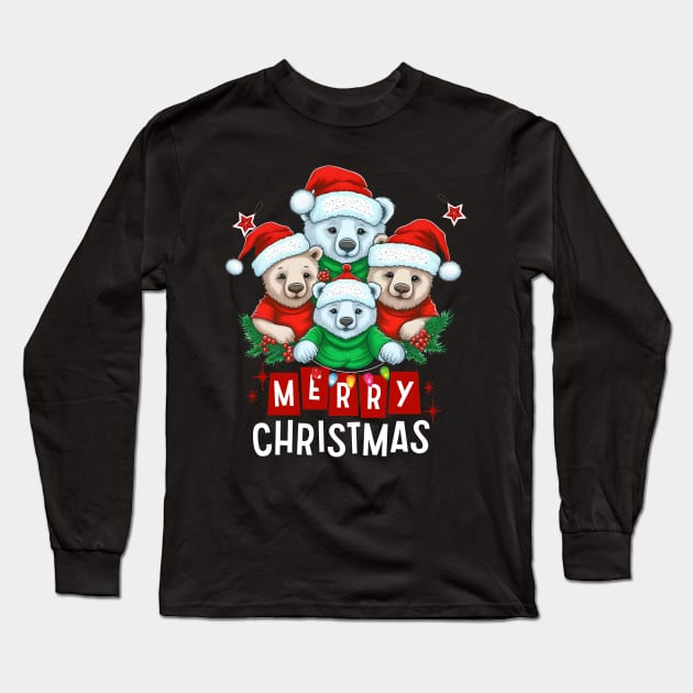 Christmas-Bear Long Sleeve T-Shirt by DewaJassin